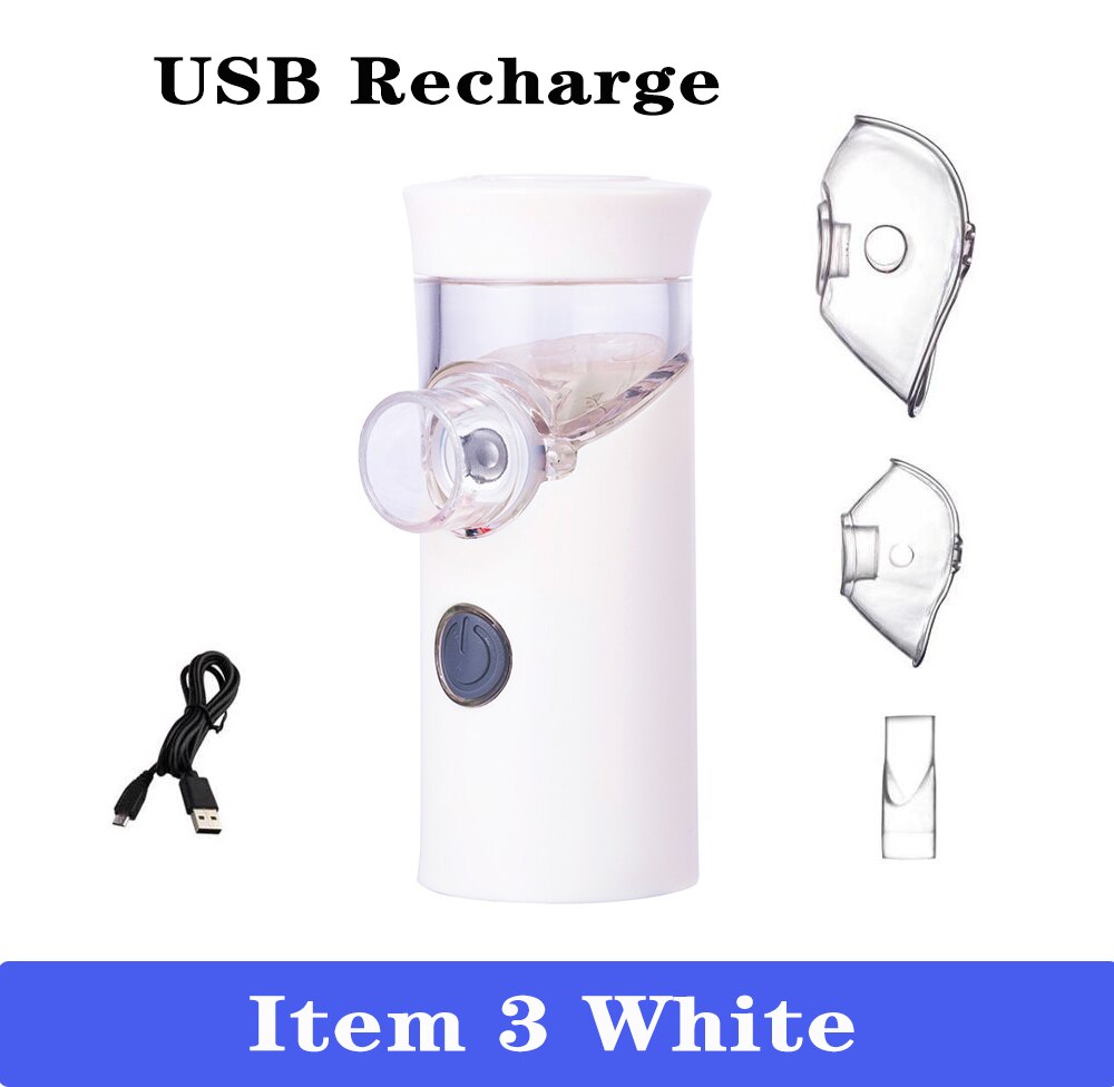Portable Mesh Nebulizer Inhale Humidifier for Allergic Rhinitis Asthma Spray with 3 nozzles