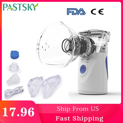 Portable Mesh Nebulizer Inhale Humidifier for Allergic Rhinitis Asthma Spray with 3 nozzles
