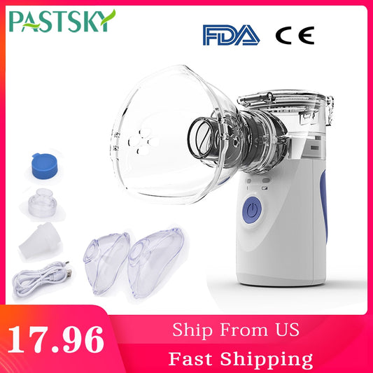 Portable Mesh Nebulizer Inhale Humidifier for Allergic Rhinitis Asthma Spray with 3 nozzles