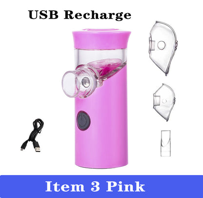 Portable Mesh Nebulizer Inhale Humidifier for Allergic Rhinitis Asthma Spray with 3 nozzles
