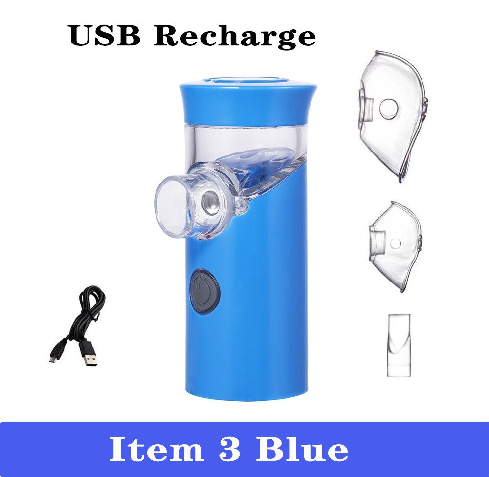 Portable Mesh Nebulizer Inhale Humidifier for Allergic Rhinitis Asthma Spray with 3 nozzles